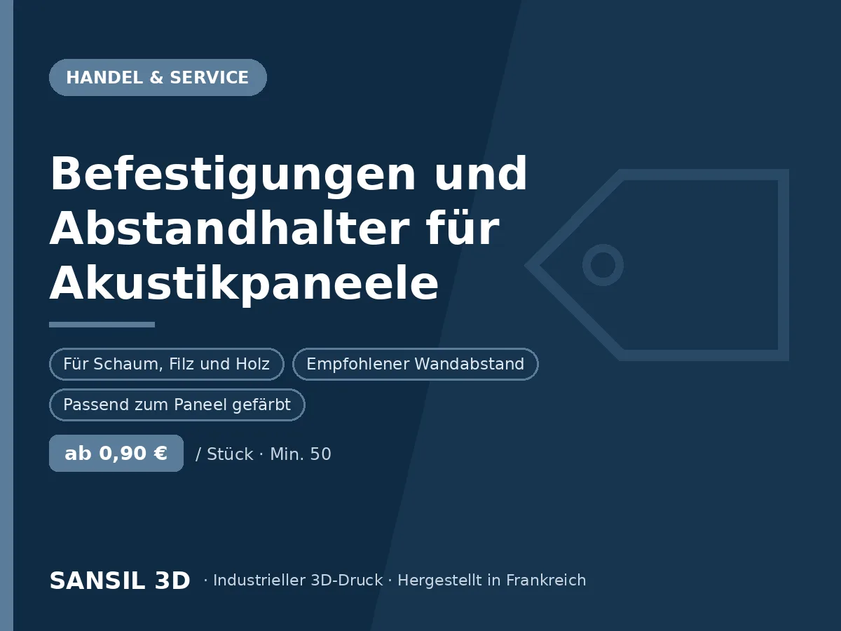 Befestigungen und Abstandshalter für Akustikpaneele