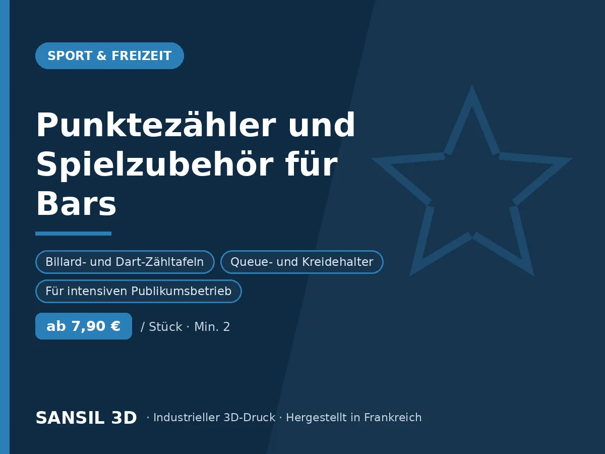 Punktezähler und Spielzubehör für Bars