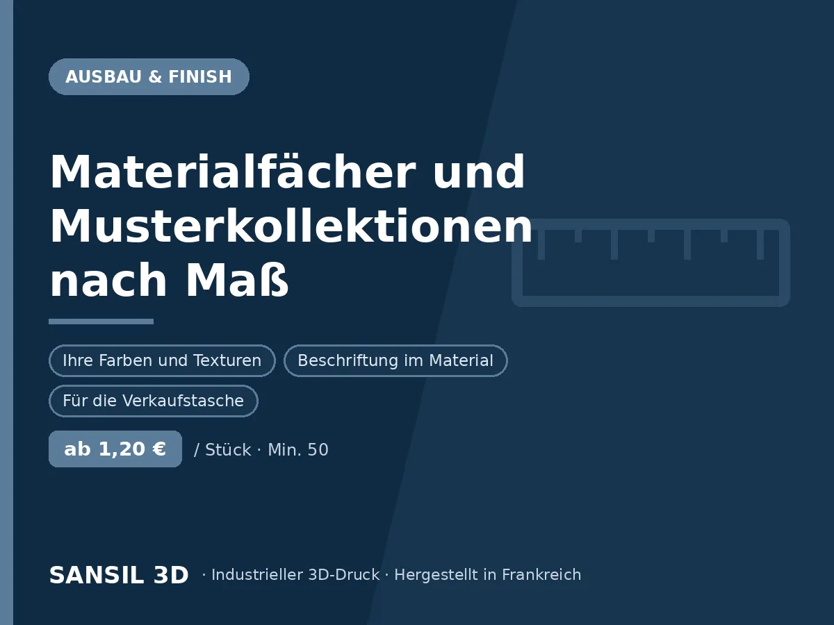 Individuelle Farbfächer und Materialmuster