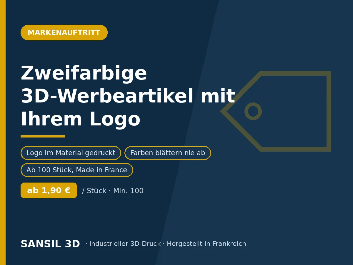 Zweifarbige 3D-Werbeartikel mit Ihrem Logo