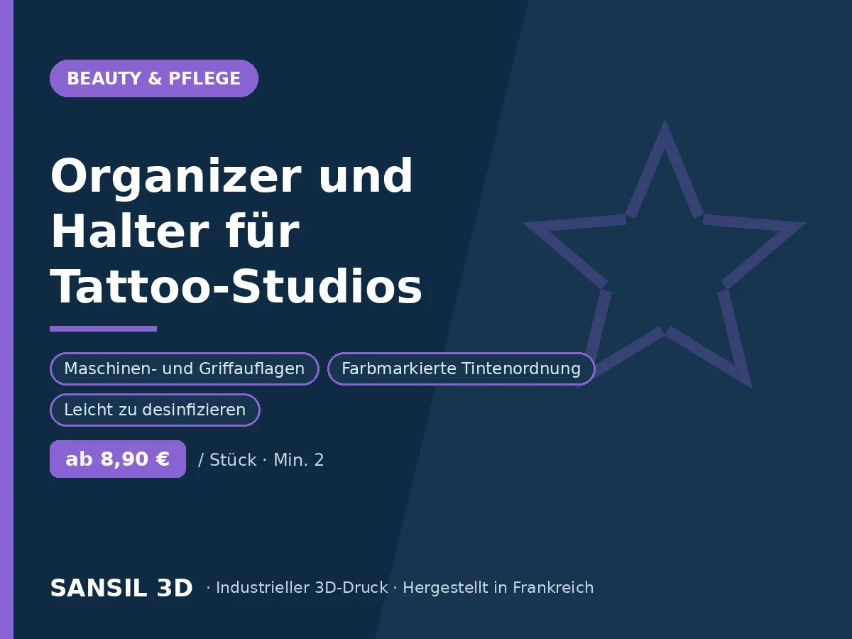 Organizer und Halterungen für Tattoostudios