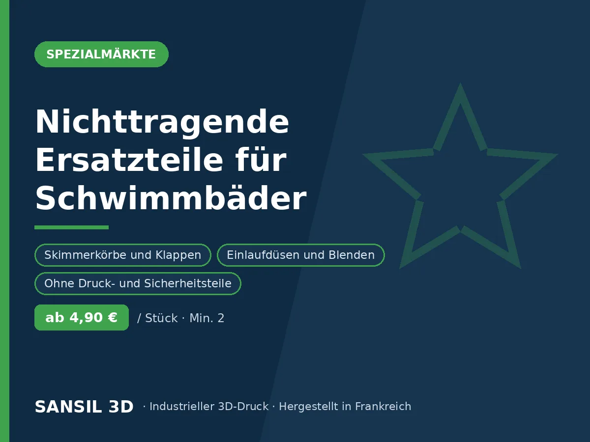 Nicht tragende Ersatzteile für Schwimmbäder