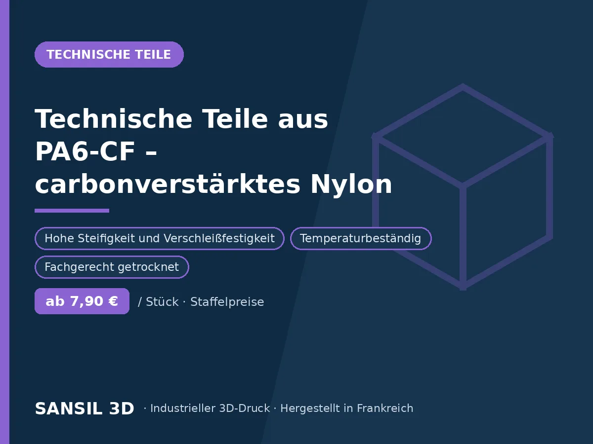Technische Teile aus PA6-CF – kohlefaserverstärktes Polyamid