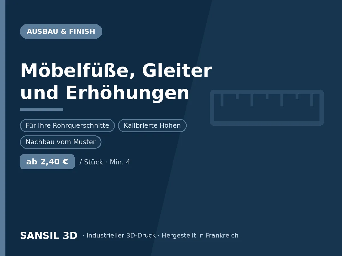 Möbelfüße, Gleiter und Erhöhungen
