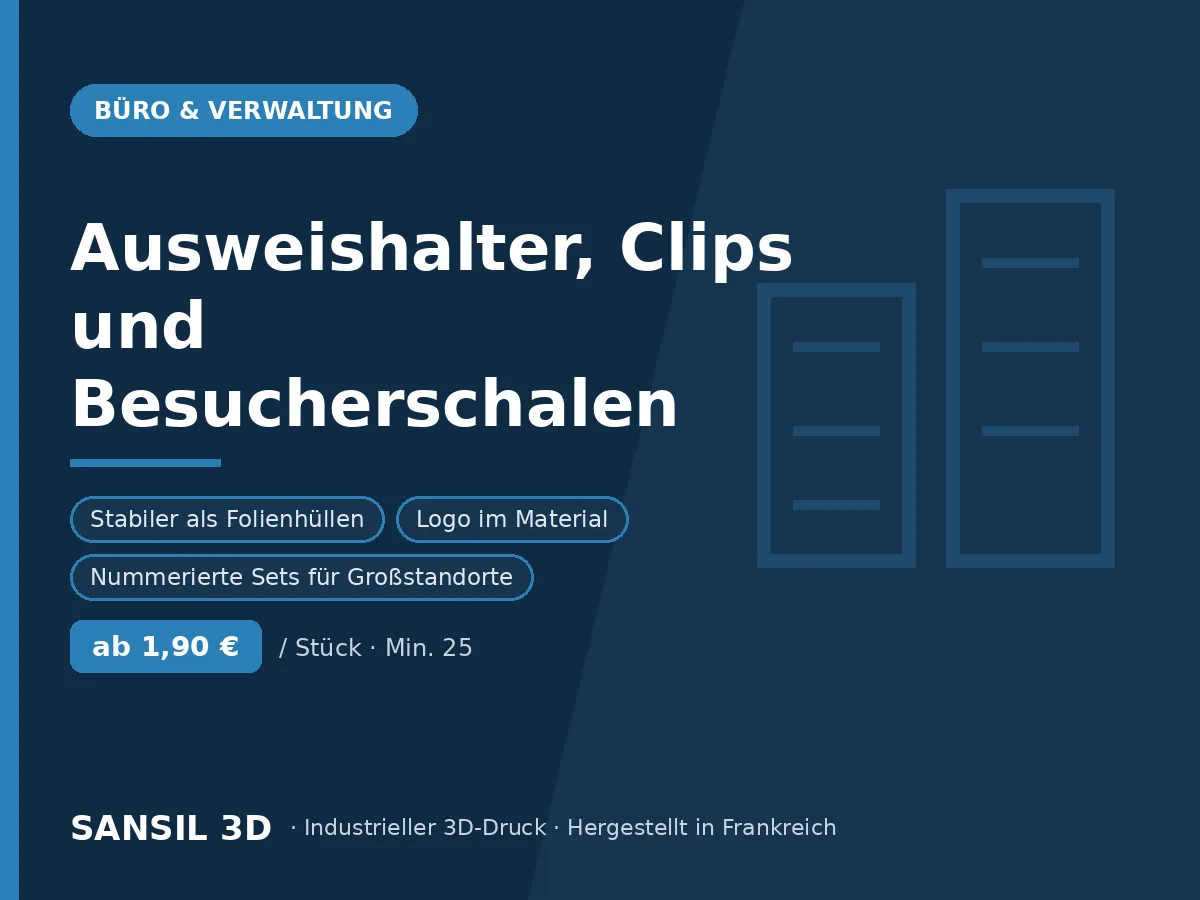 Ausweishalter, Clips und Empfangsschalen für Besucher