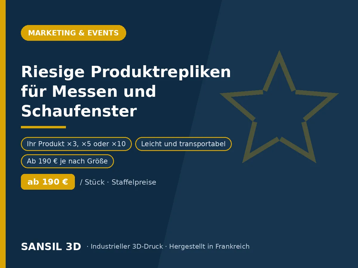 Überdimensionale Produktrepliken für Messen und Schaufenster