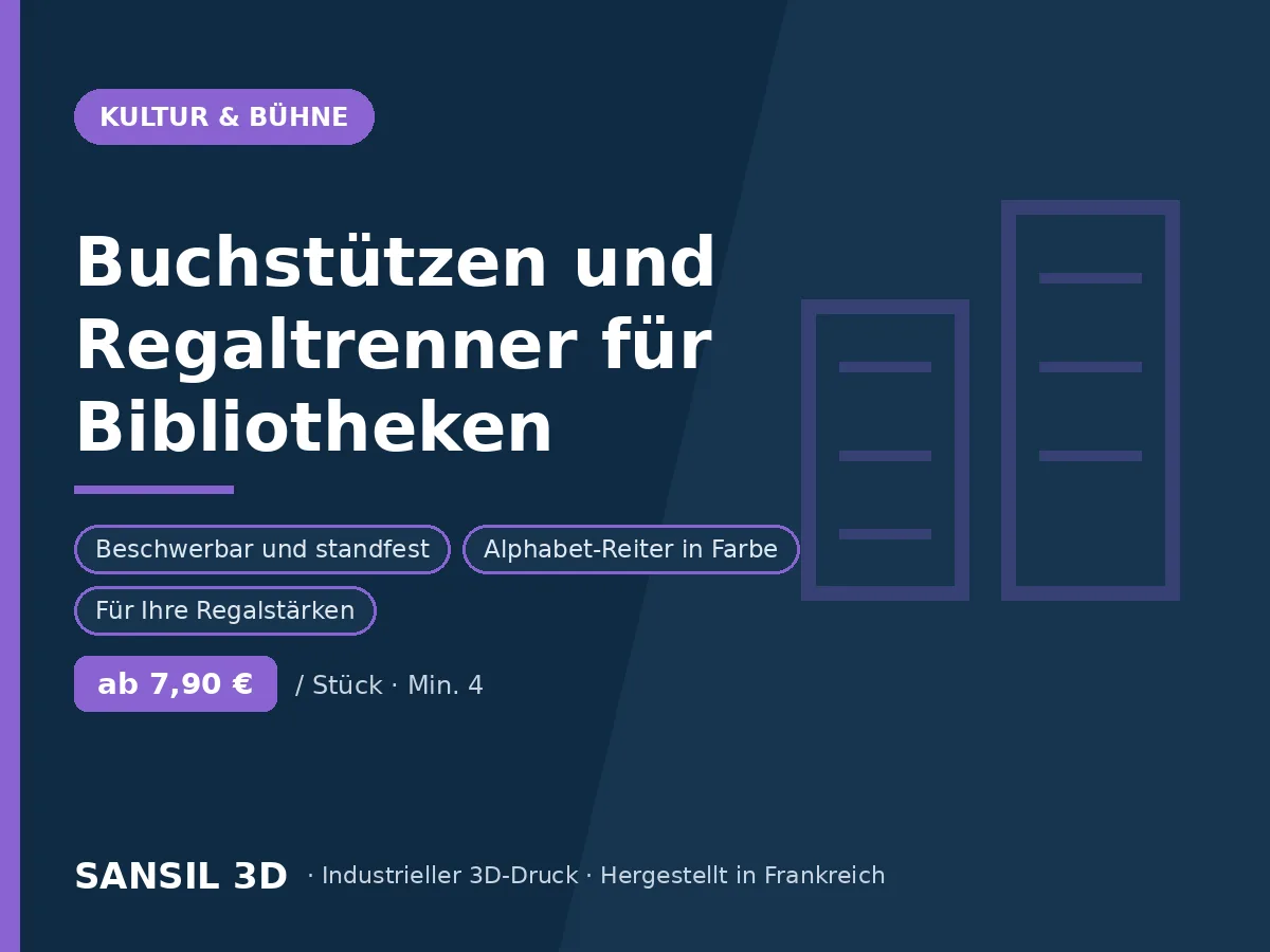 Buchstützen und Regaltrenner für Bibliotheken