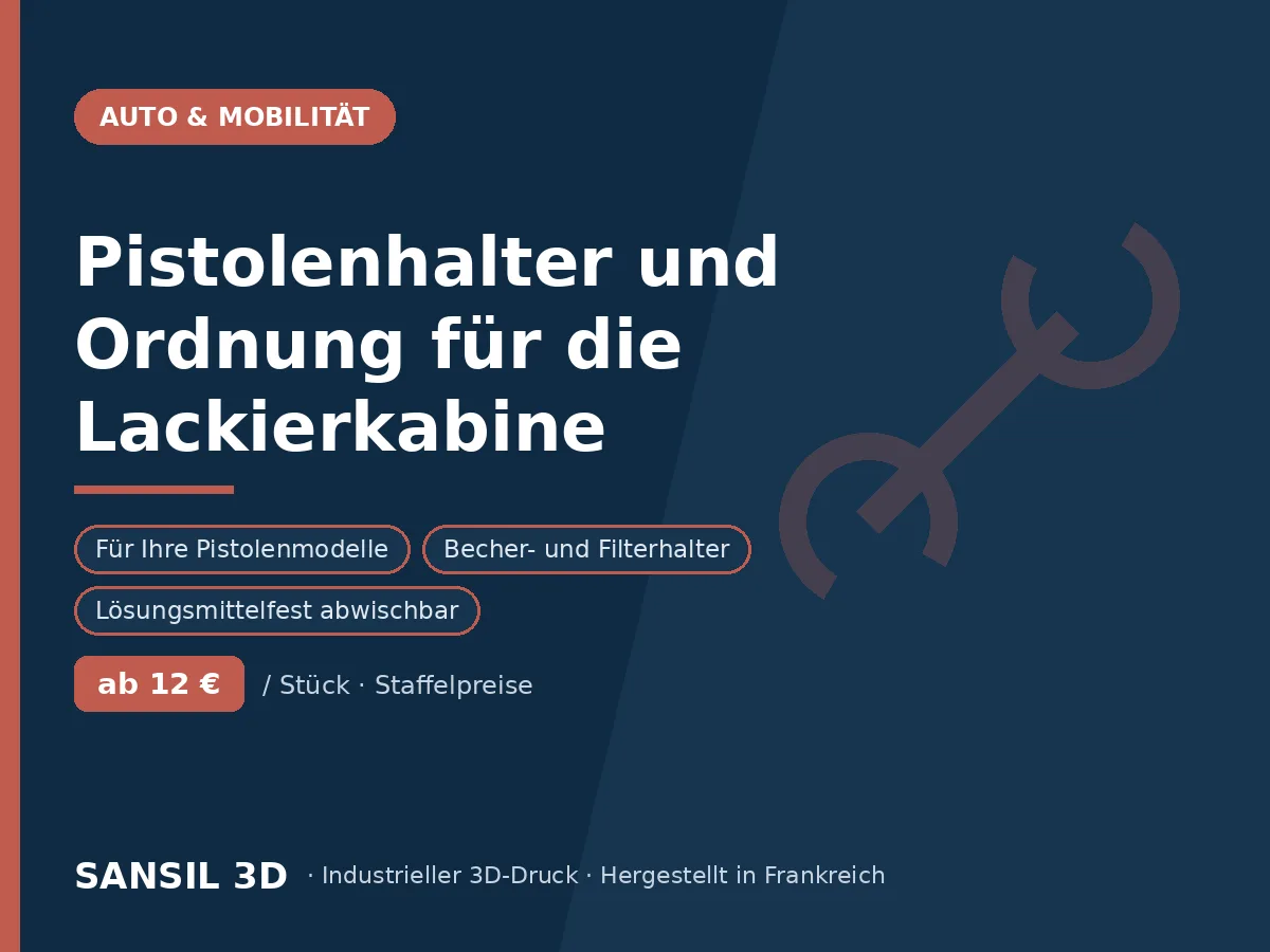 Pistolenhalter und Organisation der Lackierkabine