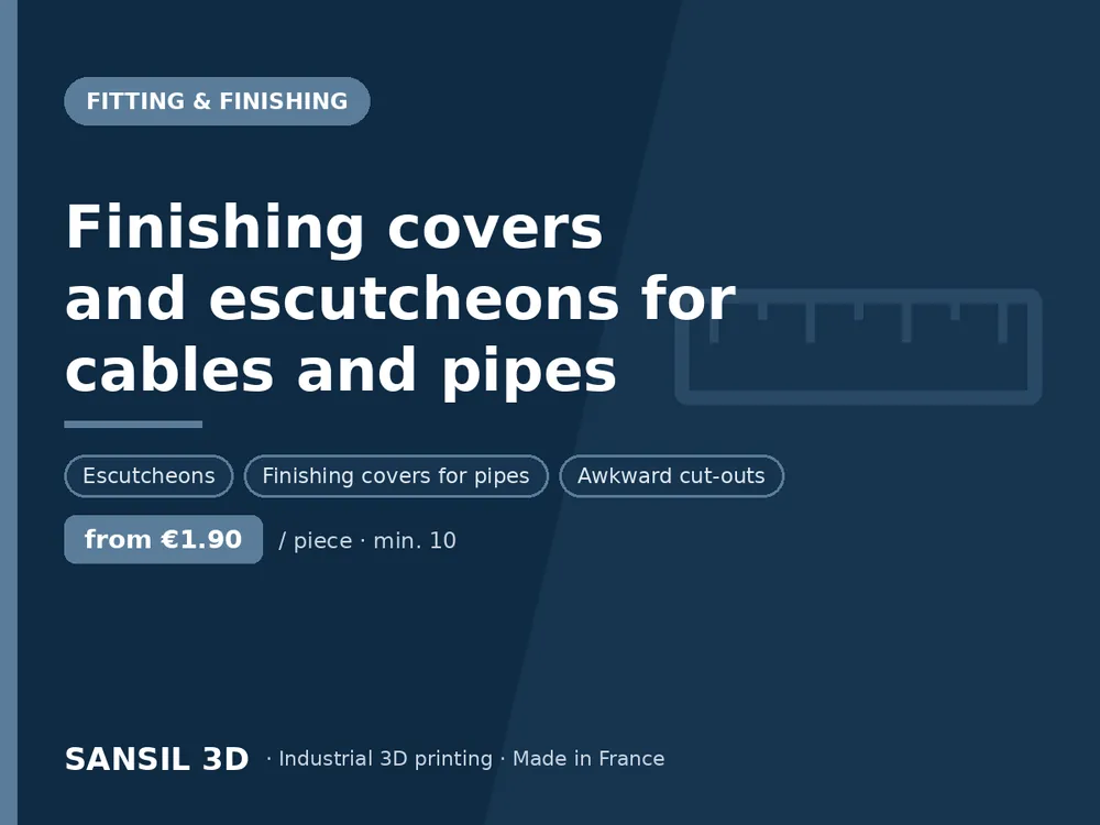 Finishing covers and escutcheons for cables and pipes
