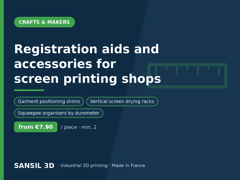 Registration aids and accessories for screen printing shops