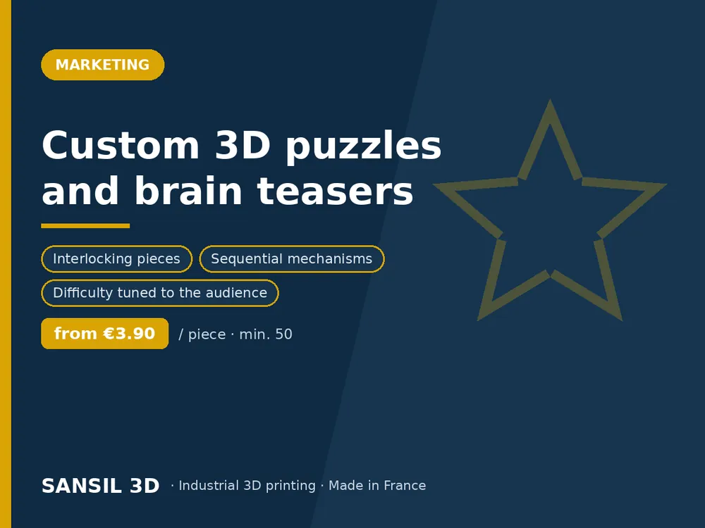 Custom 3D puzzles and brain teasers