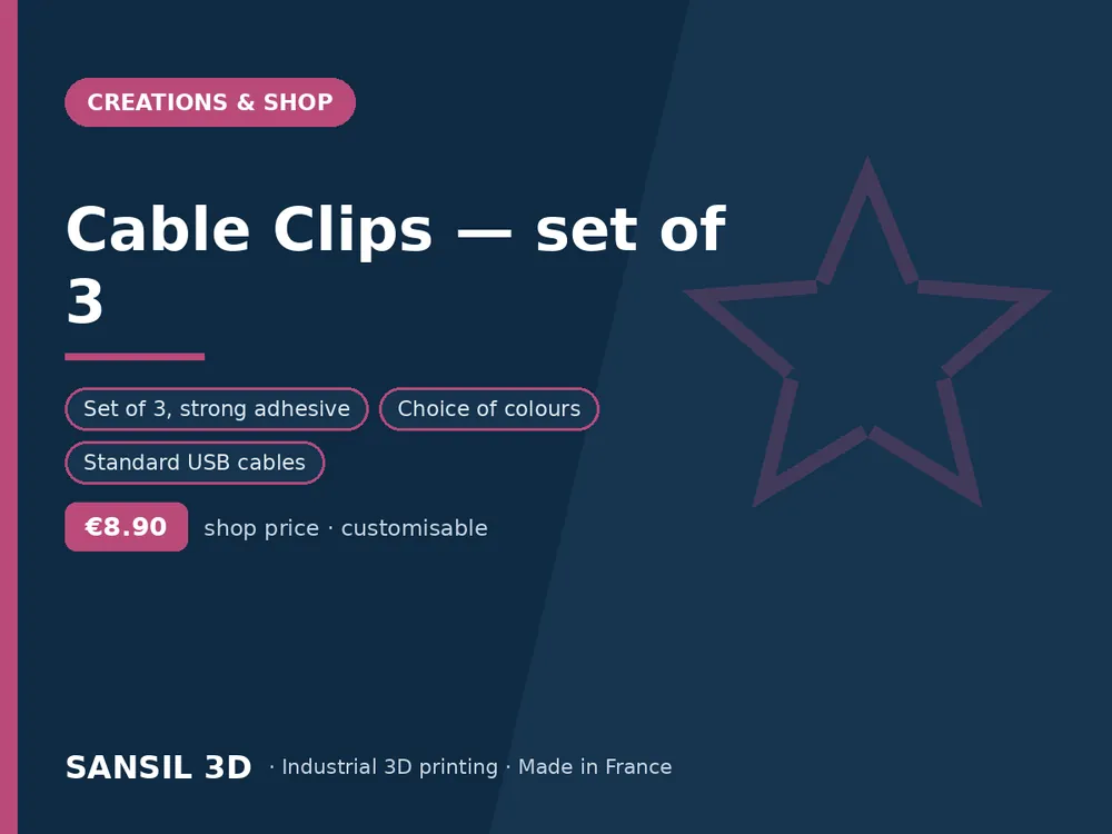 Cable Clips — set of 3