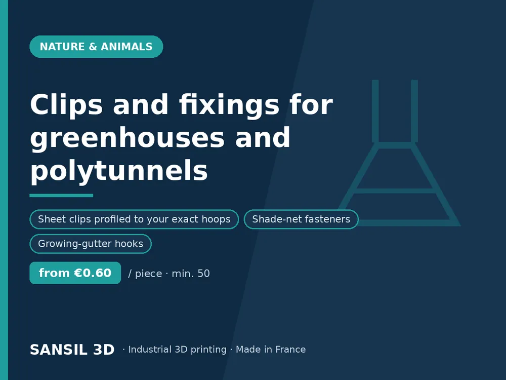 Clips and fixings for greenhouses and polytunnels