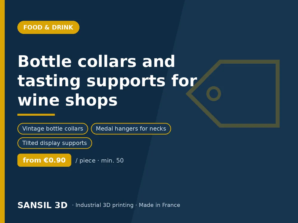 Bottle collars and tasting supports for wine shops
