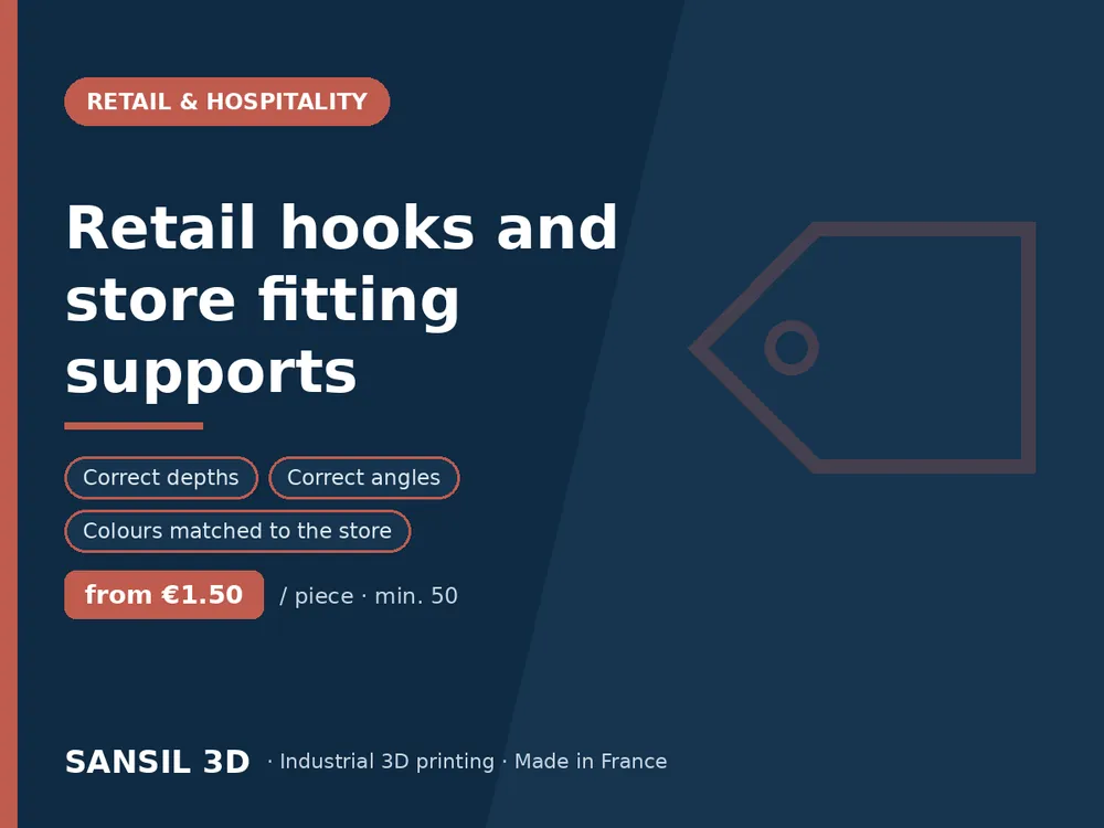 Retail hooks and store fitting supports