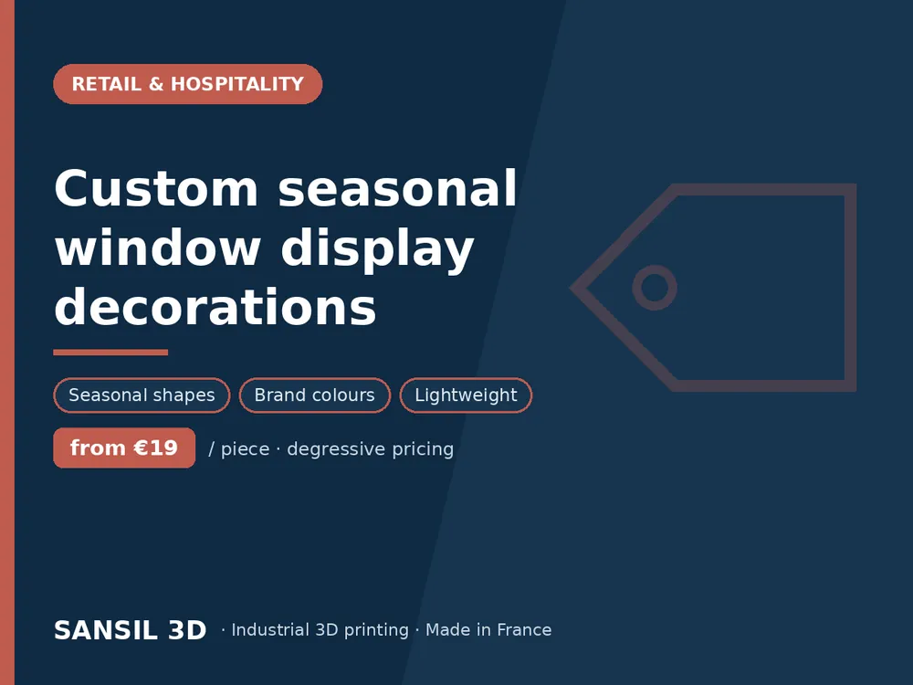 Custom seasonal window display decorations