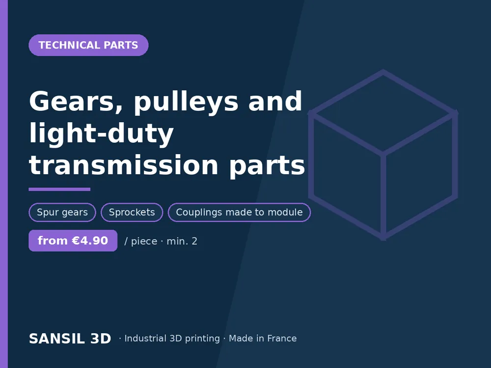 Gears, pulleys and light-duty transmission parts