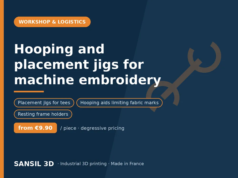 Hooping and placement jigs for machine embroidery