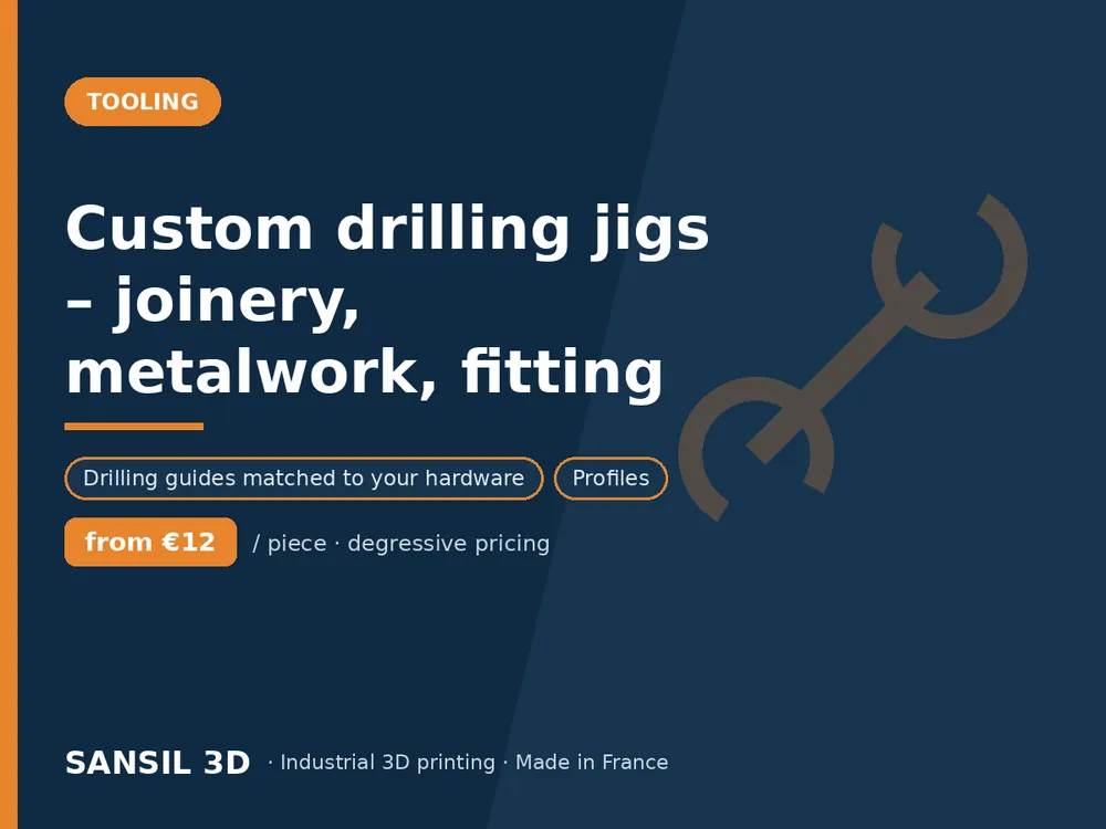 Custom drilling jigs – joinery, metalwork, fitting
