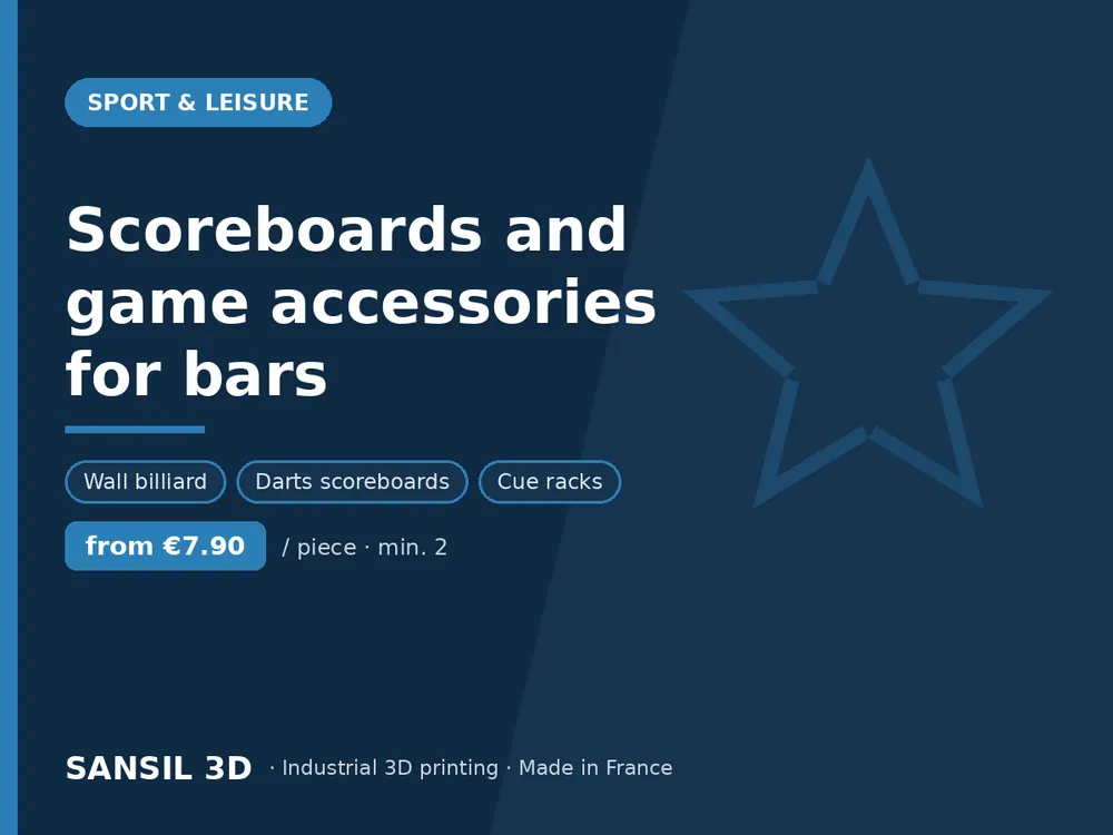 Scoreboards and game accessories for bars