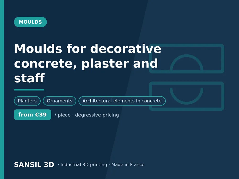 Moulds for decorative concrete, plaster and staff
