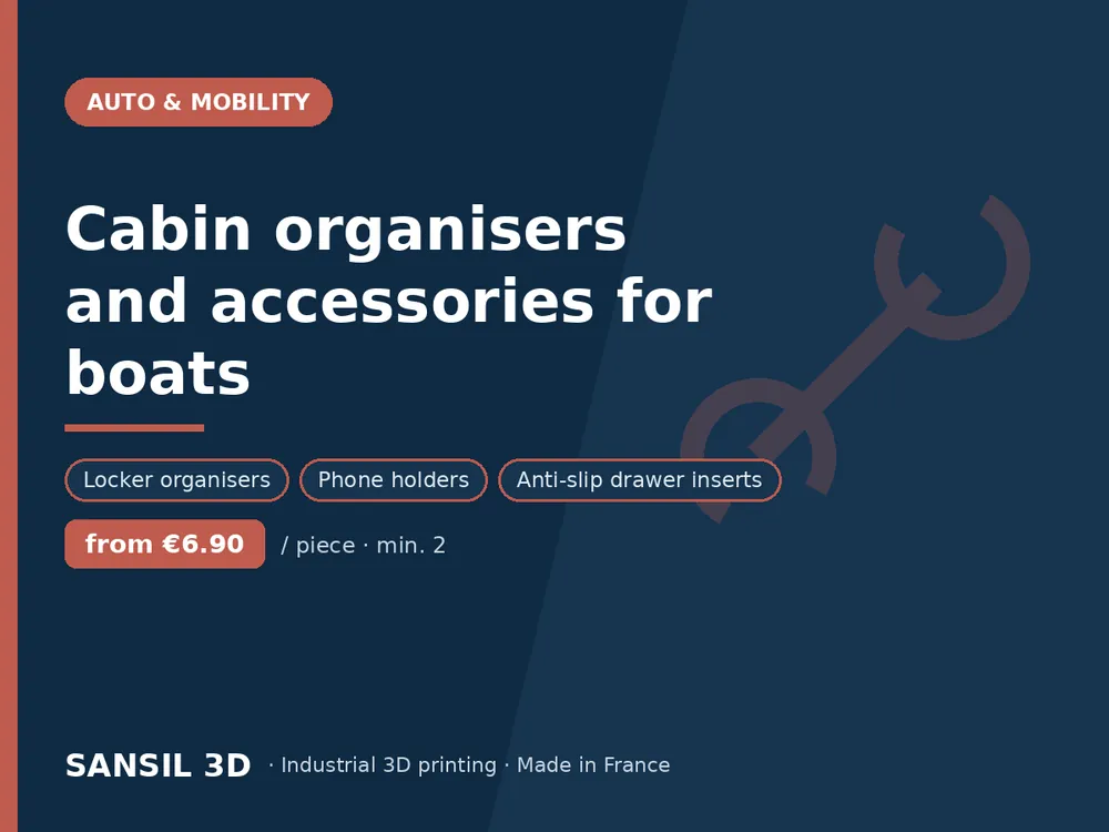 Cabin organisers and accessories for boats