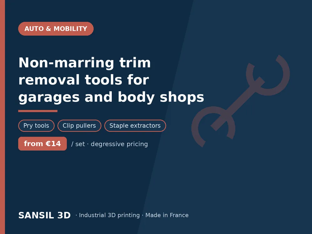 Non-marring trim removal tools for garages and body shops