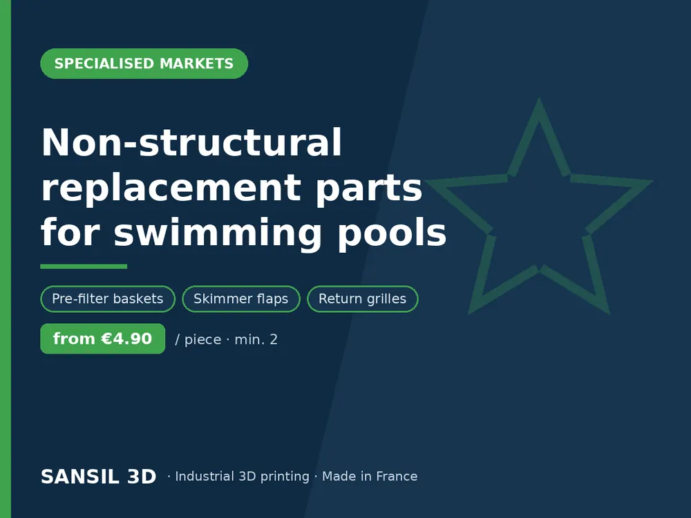 Non-structural replacement parts for swimming pools