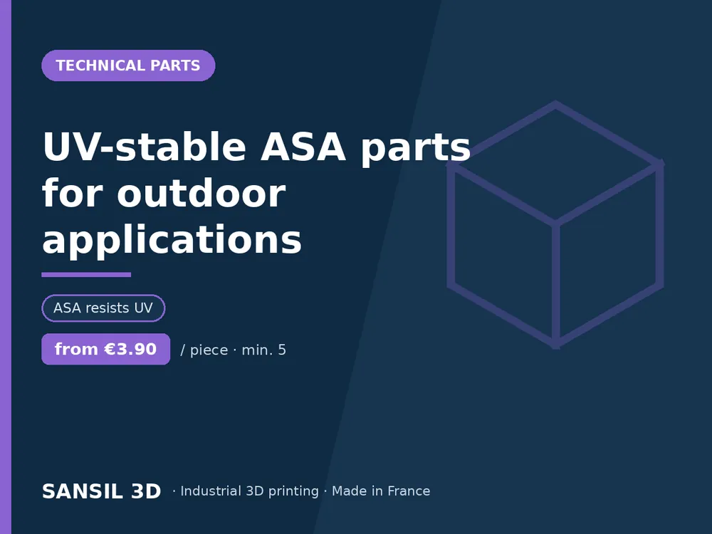 UV-stable ASA parts for outdoor applications