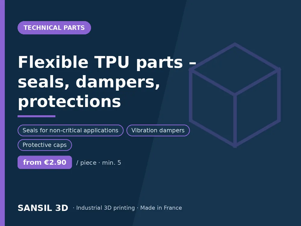 Flexible TPU parts – seals, dampers, protections