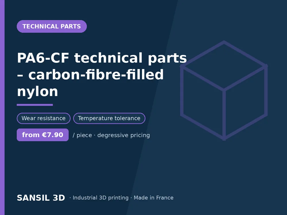 PA6-CF technical parts – carbon-fibre-filled nylon