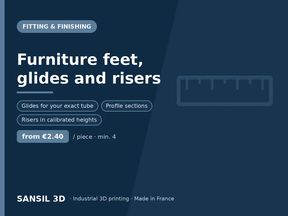 Furniture feet, glides and risers