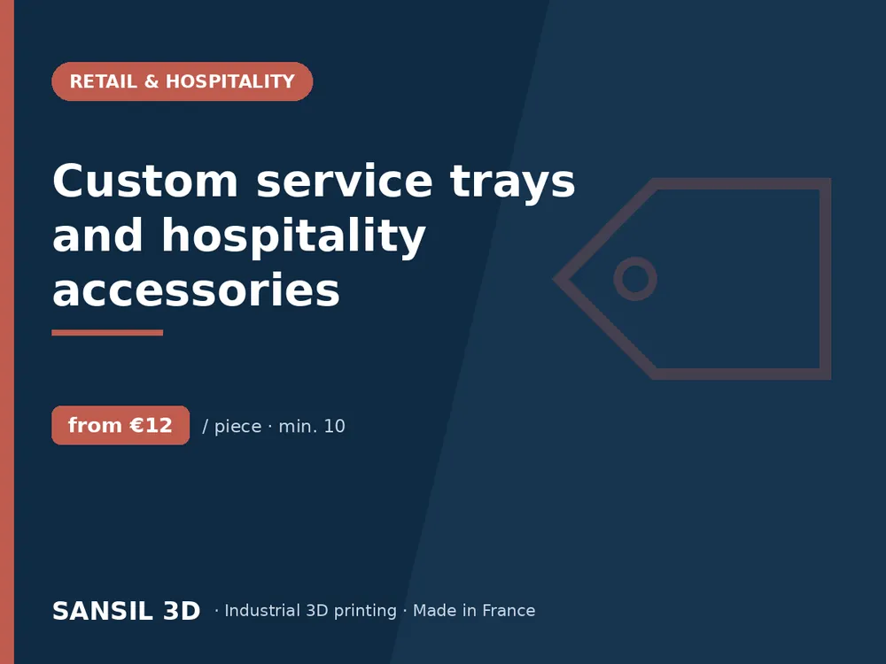 Custom service trays and hospitality accessories