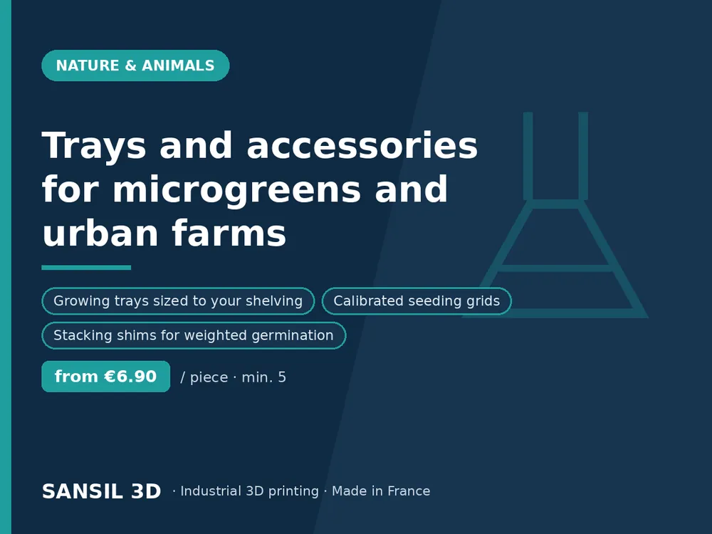 Trays and accessories for microgreens and urban farms
