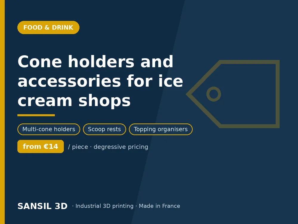 Cone holders and accessories for ice cream shops