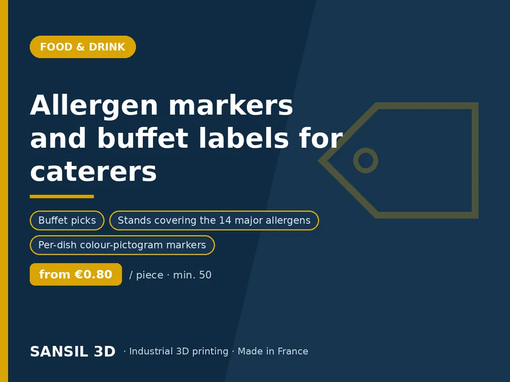 Allergen markers and buffet labels for caterers