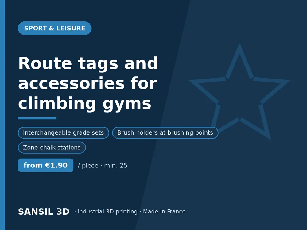 Route tags and accessories for climbing gyms