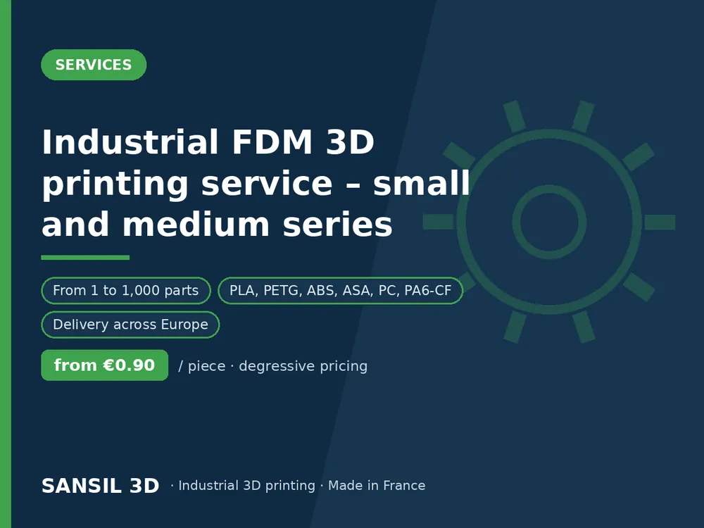 Industrial FDM 3D printing service – small and medium series