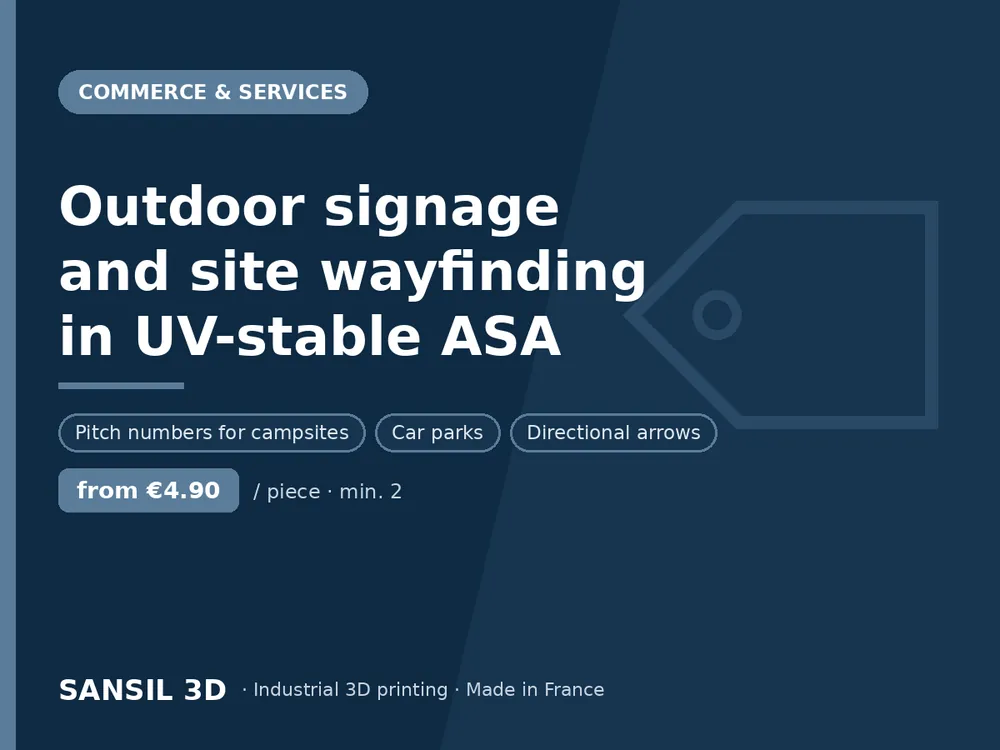 Outdoor signage and site wayfinding in UV-stable ASA