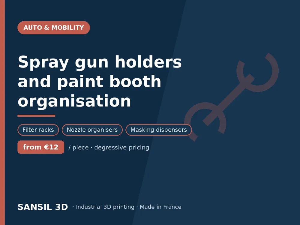 Spray gun holders and paint booth organisation