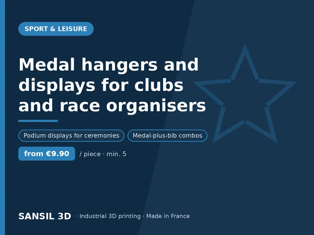 Medal hangers and displays for clubs and race organisers