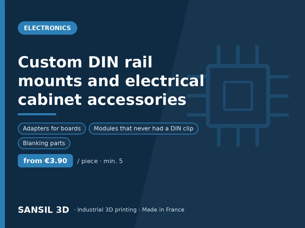 Custom DIN rail mounts and electrical cabinet accessories