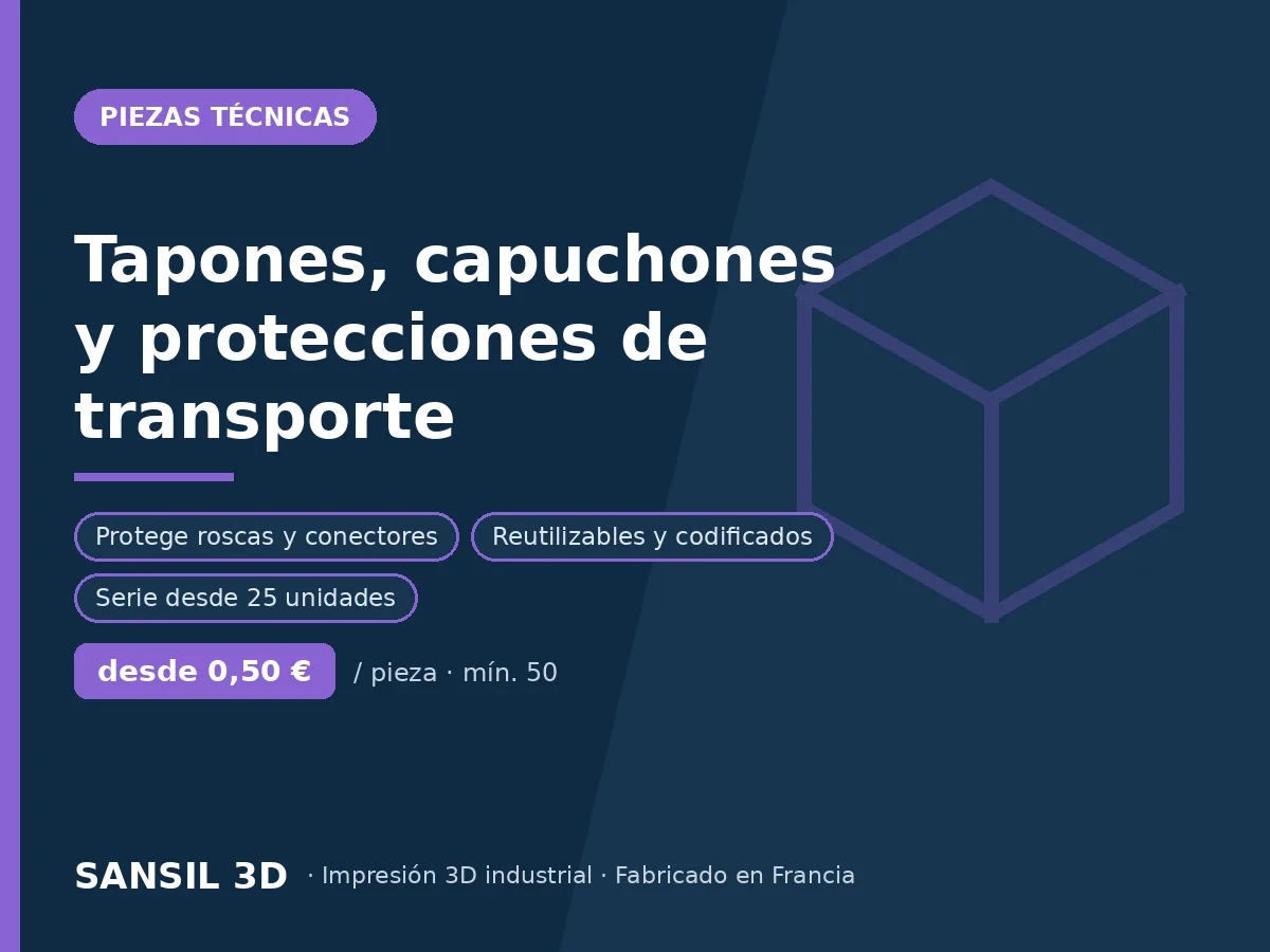 Tapones, embellecedores y protecciones de transporte a medida