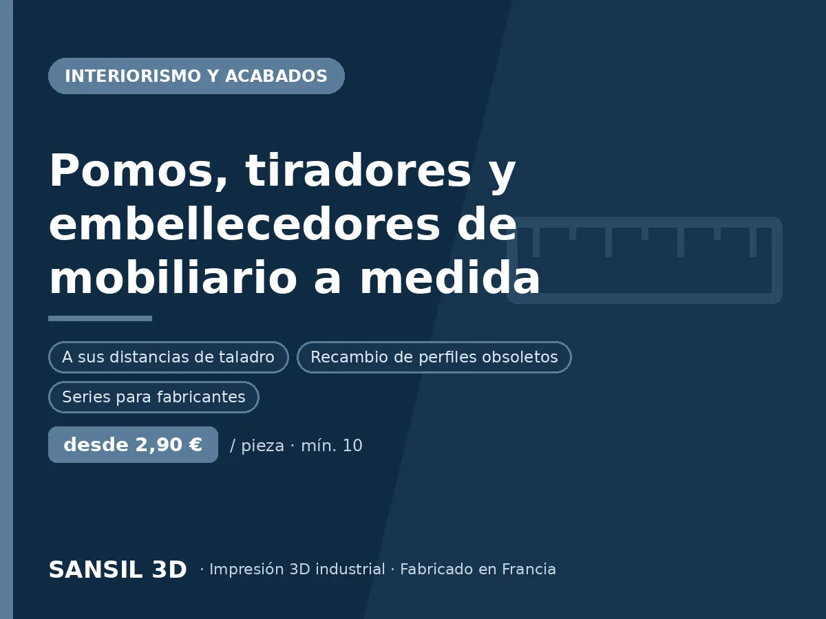 Pomos, tiradores y remates de mueble a medida