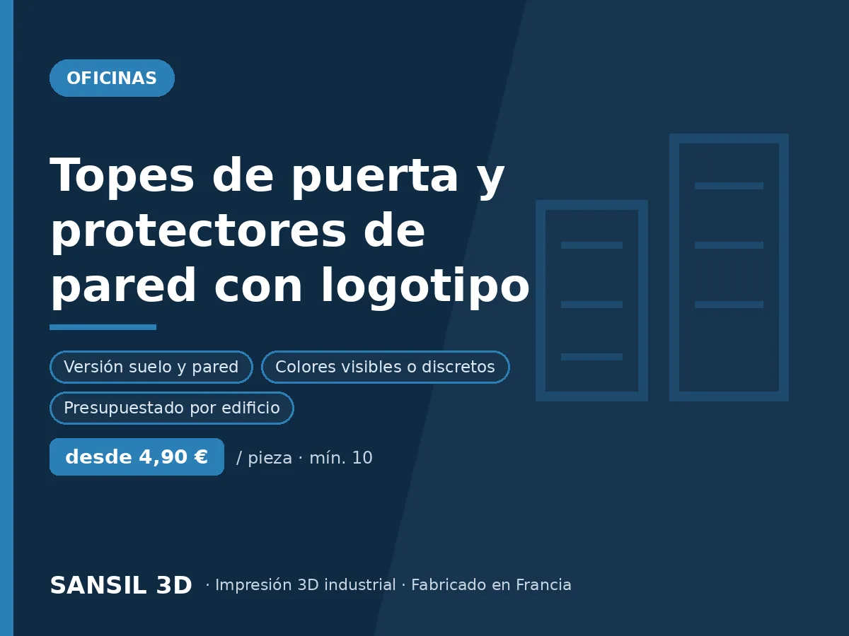 Topes de puerta y protectores murales con logotipo