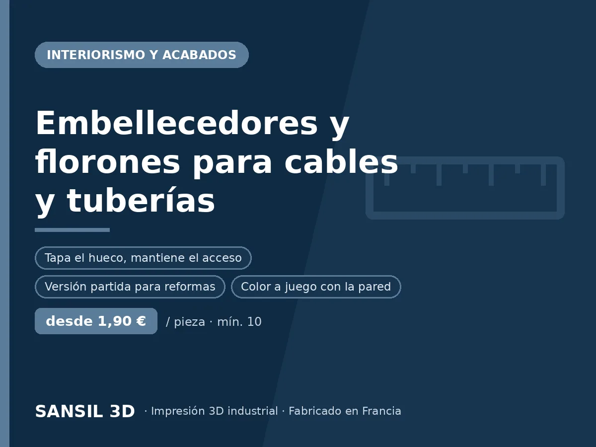 Embellecedores y florones para cables y tuberías