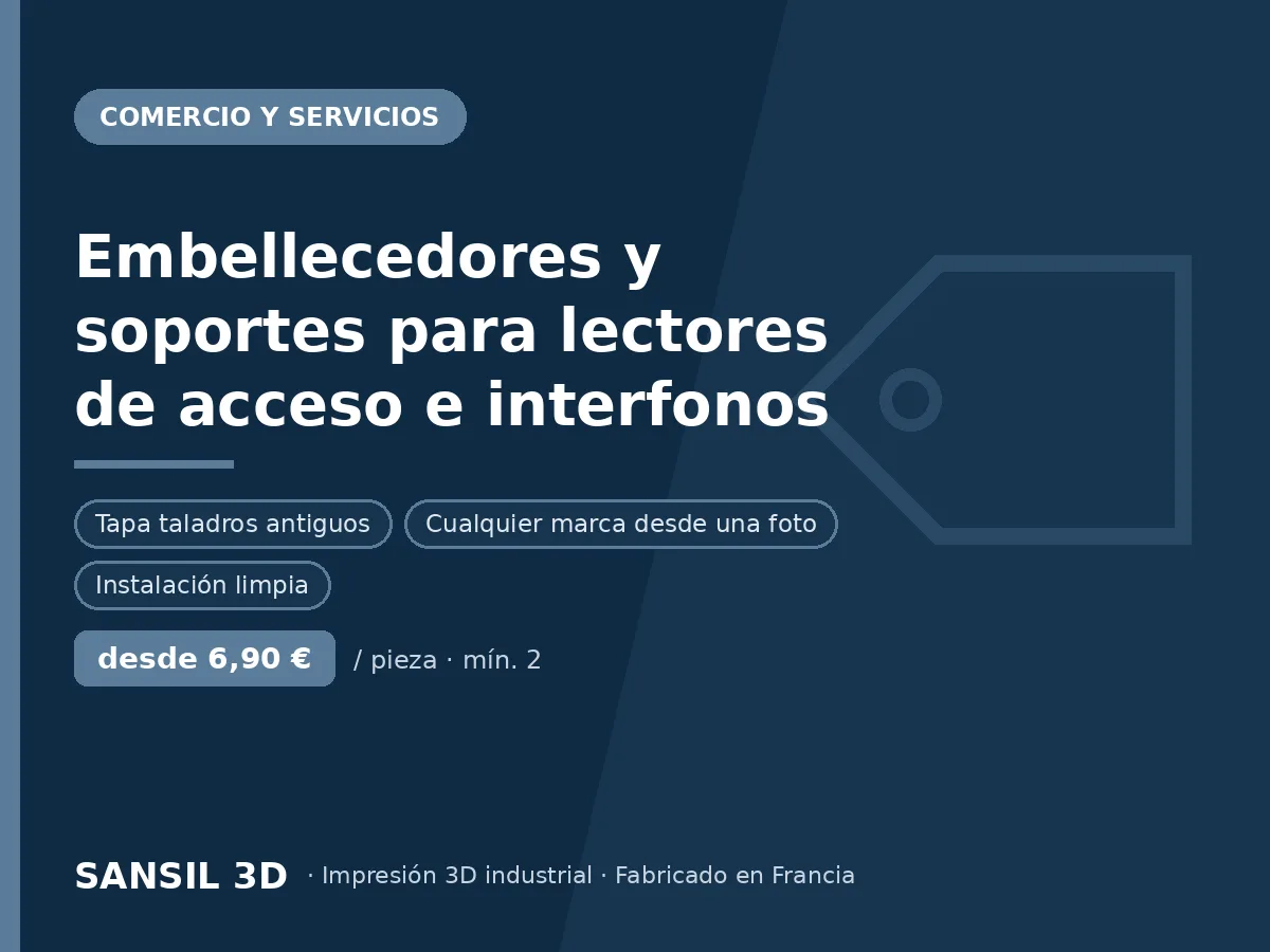 Embellecedores y soportes para lectores de tarjetas y porteros automáticos