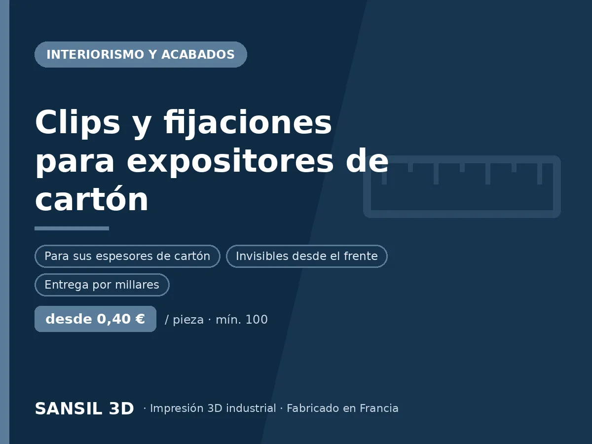 Clips y fijaciones de montaje para PLV de cartón