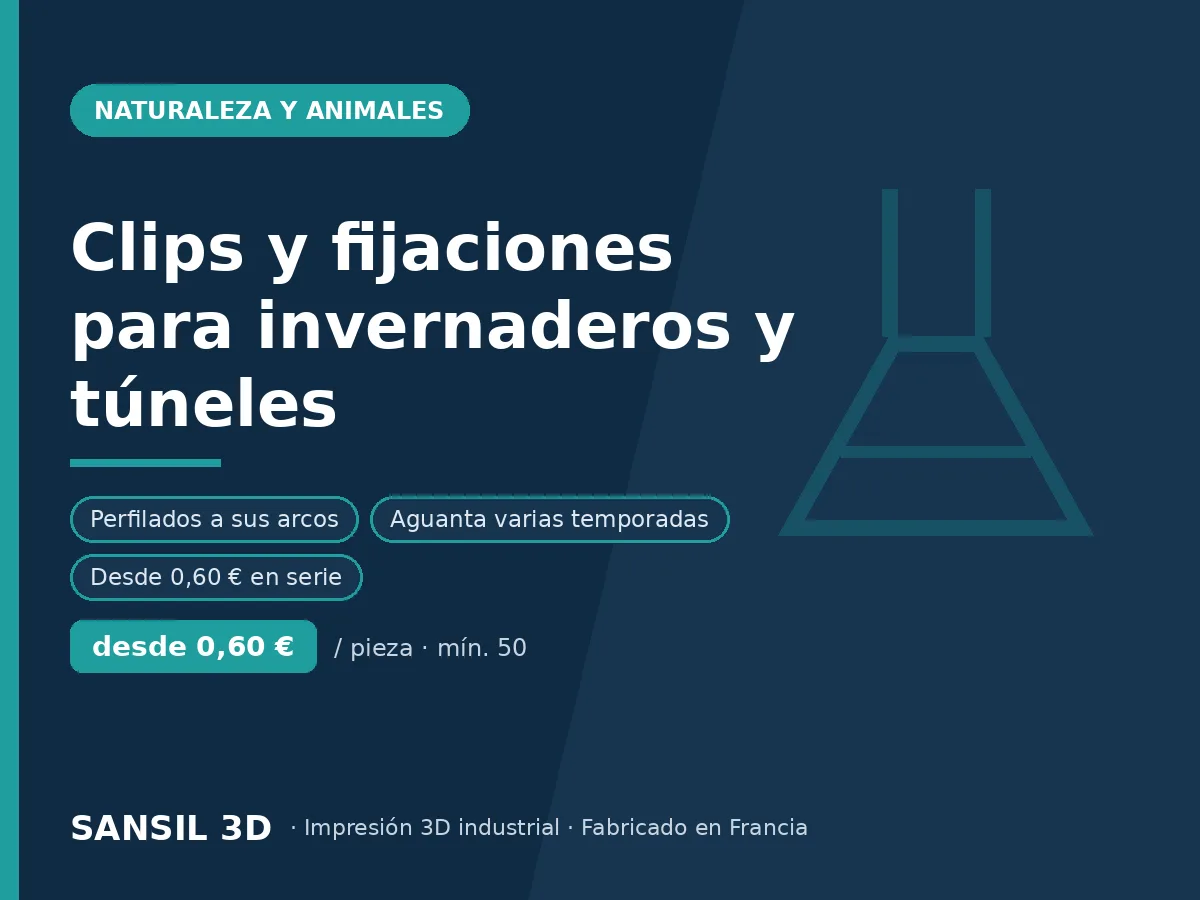 Clips y fijaciones para invernaderos y túneles hortícolas