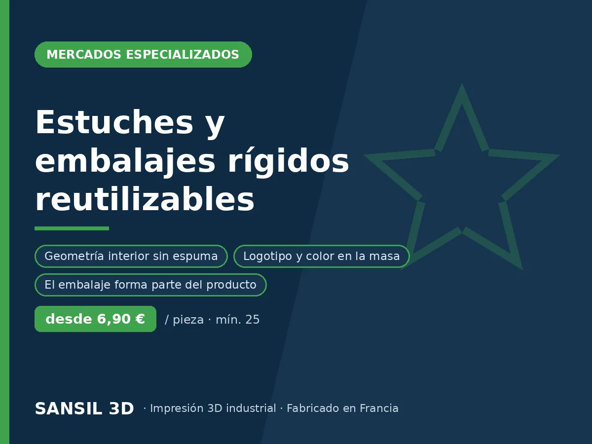 Estuches, cajas y embalaje rígido reutilizable